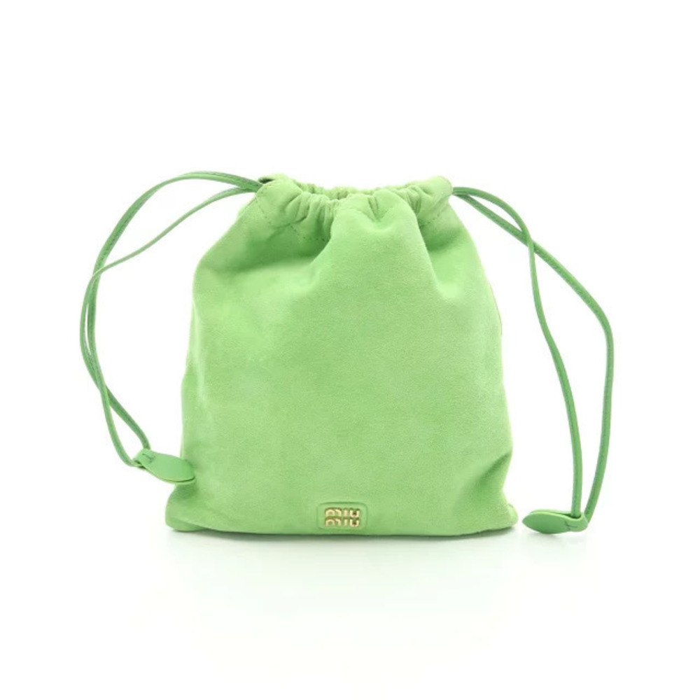 Miu Miu Pouch Clutch bag suede leather green